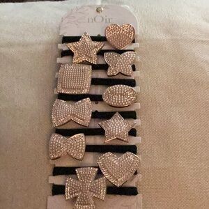 NWT Lot of 10 Rhinestone Jeweled Hair Ties Closet Must Have Fun To Wear